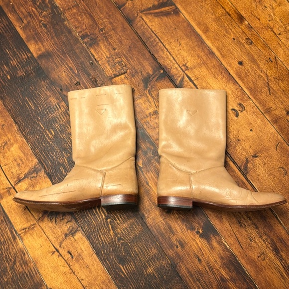 Vintage Hippopotamus withe Leather Boots with Aztec Western Detailing Sz 7.5 D - Picture 1 of 8